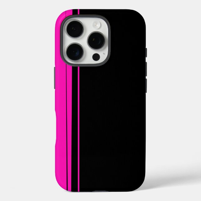 Funda iPhone 16 Pro Diseño en rosa y negro (Reverso )