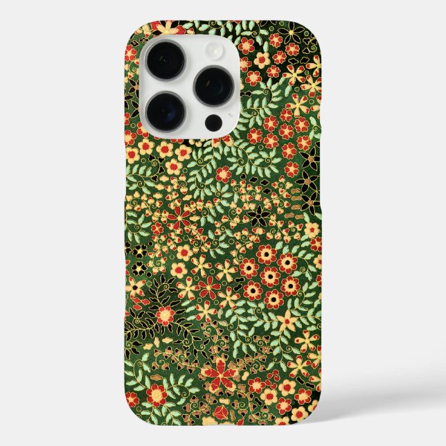 Funda iPhone 16 Pro Diseño floral vintage (Reverso )