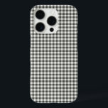 Funda iPhone 16 Pro Diseño retro negro blanco elegante Gingham Plaid P<br><div class="desc">Estuche Retro Retro Elegante para teléfono con patrón de plancha de Gingham en blanco y negro</div>