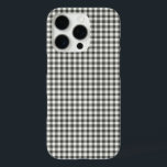 Funda iPhone 16 Pro Diseño retro negro blanco elegante Gingham Plaid P<br><div class="desc">Estuche Retro Retro Elegante para teléfono con patrón de plancha de Gingham en blanco y negro</div>