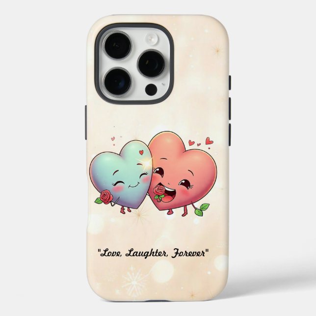 Funda iPhone 16 Pro "Dos corazones unidos" (Reverso )
