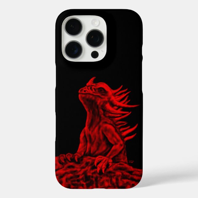 Funda iPhone 16 Pro Dragón rojo pequeño (Reverso )
