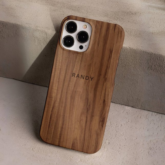 Funda iPhone 16 Pro Efecto personalizado Moda retro estilo Woodgrain (Subido por el creador)