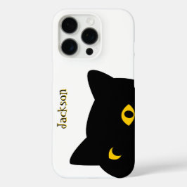 Funda iPhone 16 Pro El gato negro te mira con el personalizado de los 