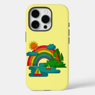 Funda iPhone 16 Pro El paisaje de los viajes en barco bajo las nubes d