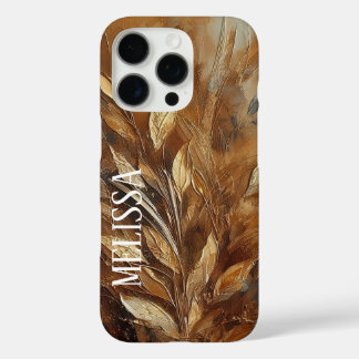 Funda iPhone 16 Pro Elegancia en tonos dorados y terrosos en acrílico