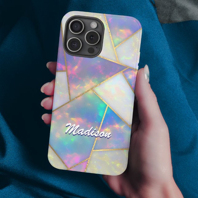 Funda iPhone 16 Pro Elegante agato holográfico geométrico Funda-Mate i (Subido por el creador)