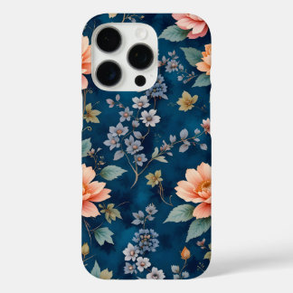 Funda iPhone 16 Pro Elegante diseño de patrones florales de época