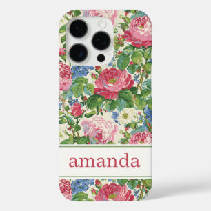 Funda iPhone 16 Pro Elegante Floral Rosa Acuarela Personalizada