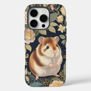 Funda iPhone 16 Pro Elegante Hamster William Morris inspirado en la fl