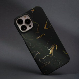 Funda iPhone 16 Pro Elegante Mármol dorado sobre el nombre personaliza