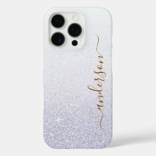 Funda iPhone 16 Pro Elegante monograma de nombre con brillo