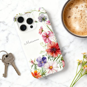 Funda iPhone 16 Pro Elegante nombre floral personalizado