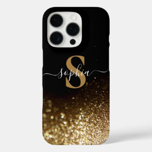 Funda iPhone 16 Pro Elegante nombre monogramado con brillo