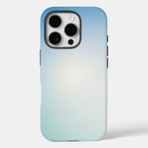 Funda iPhone 16 Pro Elegante Ombre de Azul Suave y Blanco