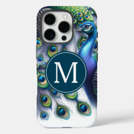 Funda iPhone 16 Pro Elegante Peacock Monogramado