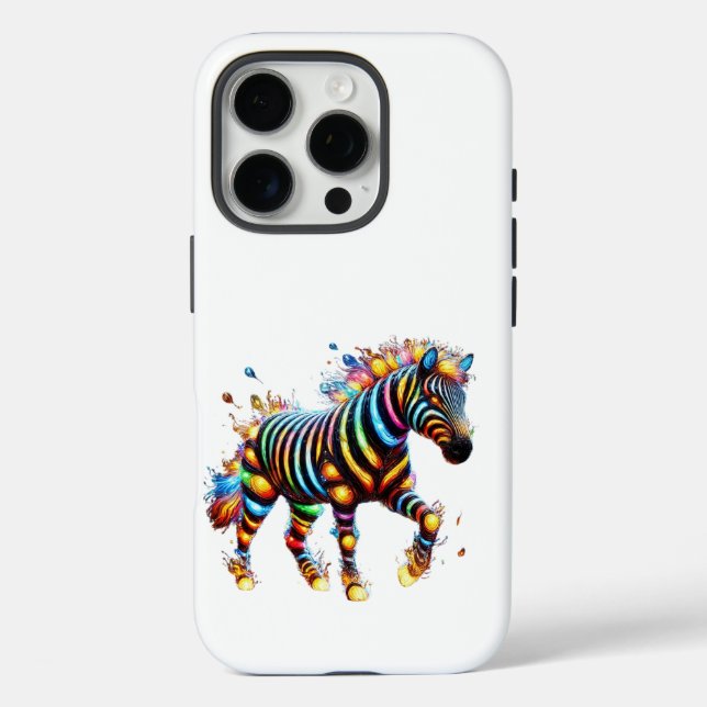 Funda iPhone 16 Pro Encanto de cebra sorprendente (Reverso )