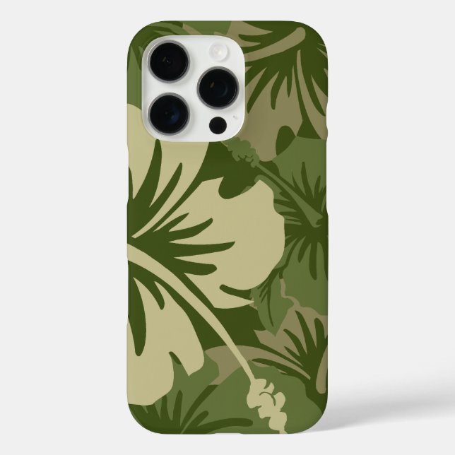 Funda iPhone 16 Pro Epic Hibiscus Floral Hawai Olive (Reverso )