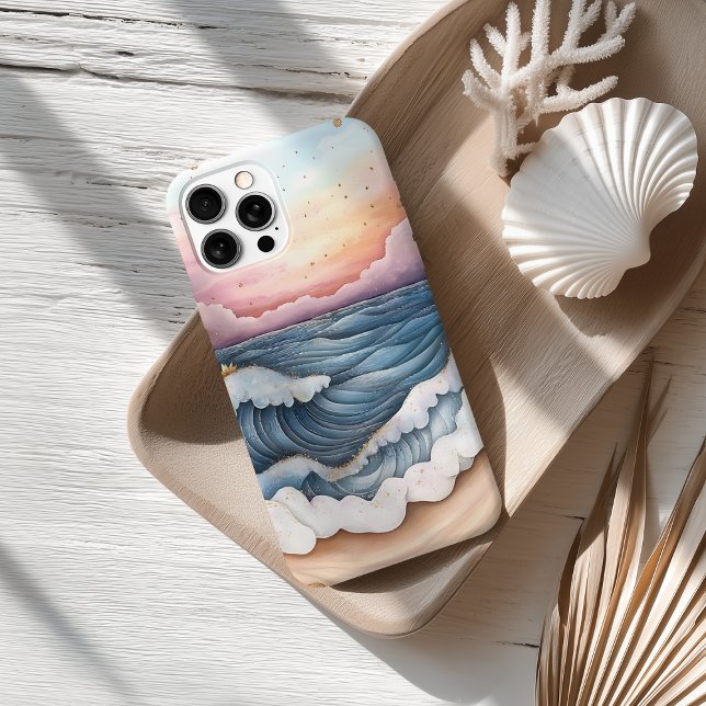 Funda iPhone 16 Pro Espectaculares olas del océano atardecer y escenas (Subido por el creador)