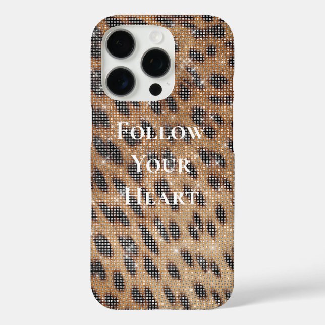 Funda iPhone 16 Pro Espuma de impresión de animales leopardo marrón (Reverso )