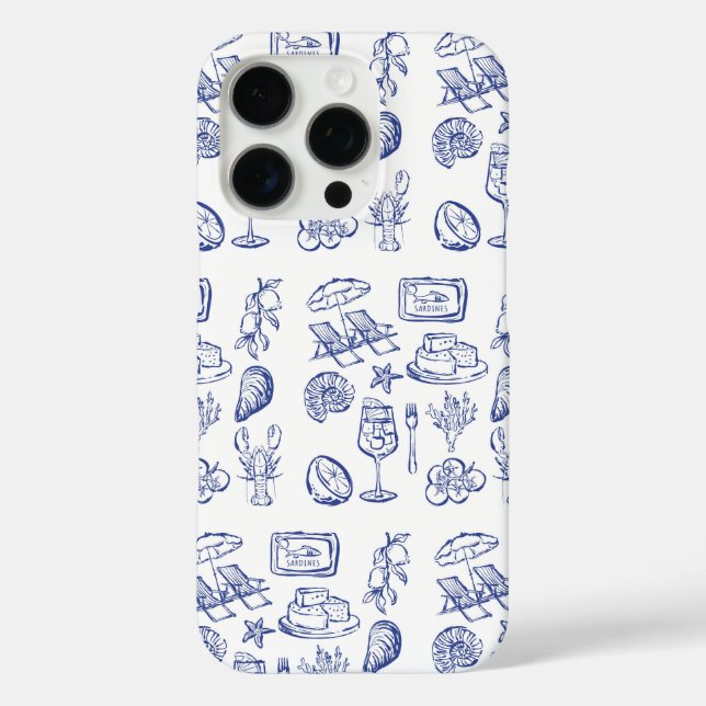 Funda iPhone 16 Pro Esquema de vida mediterráneo (Reverso )