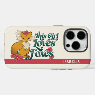 Funda iPhone 16 Pro Esta Chica Ama a los Zorros con Flores Nombre Pers