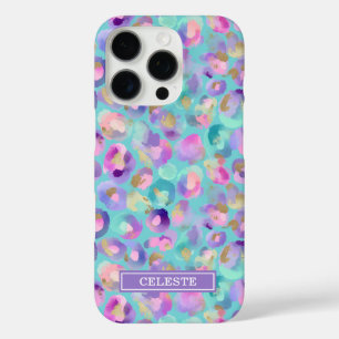 Funda iPhone 16 Pro Estampado de leopardo iridiscente acuático monogra