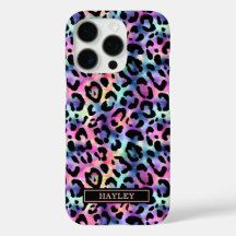 Estampado de leopardo iridiscente monogramado