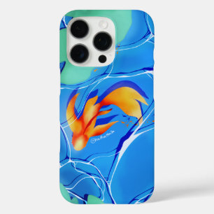 Funda iPhone 16 Pro Estanque de peces Koi jardín de agua azul iPhone 1