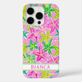 Funda iPhone 16 Pro Estrella de mar colorida con monograma 