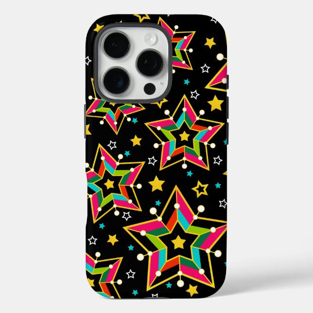Funda iPhone 16 Pro Estrella festiva de merry brillante (Reverso )
