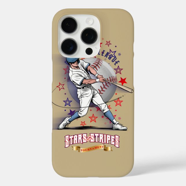 Funda iPhone 16 Pro Estrellas de béisbol y barras y estrellas | (Reverso )