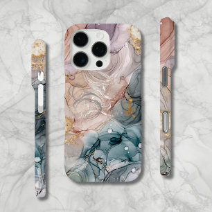 Funda iPhone 16 Pro Estuche Billowy Swirls Mauve Blue Gold para iPhone