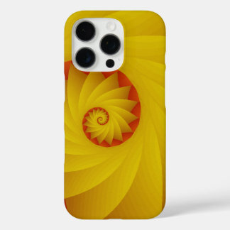 Funda iPhone 16 Pro estuche de teléfono abstracto de espiral amarilla
