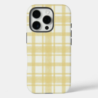 Funda iPhone 16 Pro Estuche de teléfono amarillo con trenzas de gingha