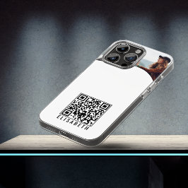 Funda iPhone 16 Pro Estuche de teléfono con código QR, nombre y foto p