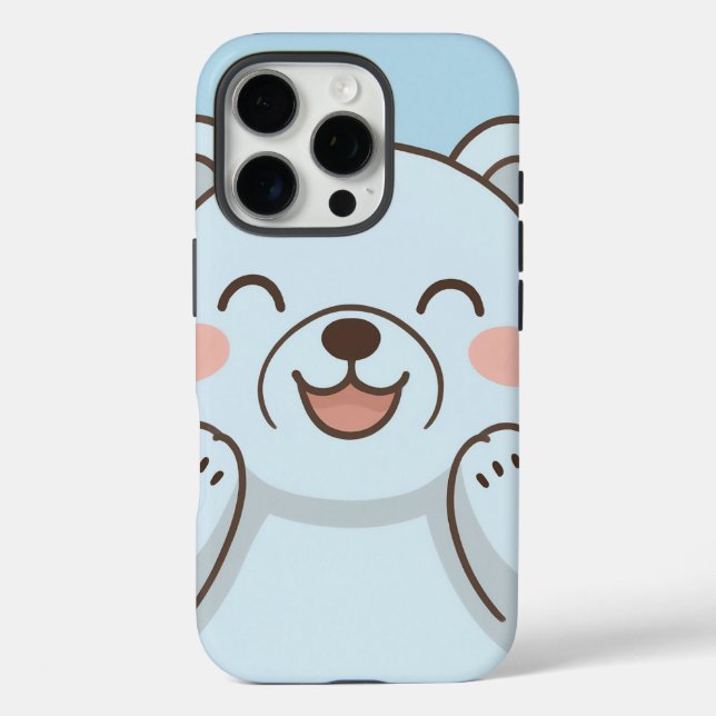 Funda iPhone 16 Pro Estuche de teléfono de oso Personalizado lindo - O (Reverso )