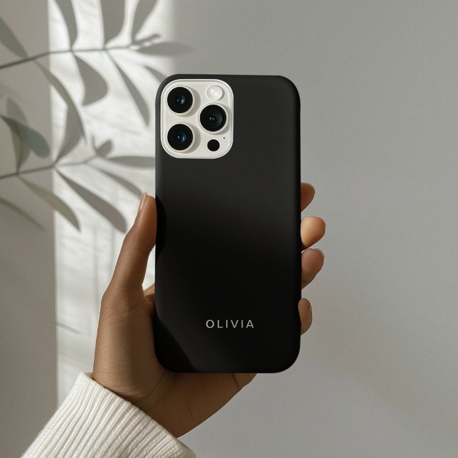Funda iPhone 16 Pro "Estuche de teléfono negro personalizado con nombr (Subido por el creador)