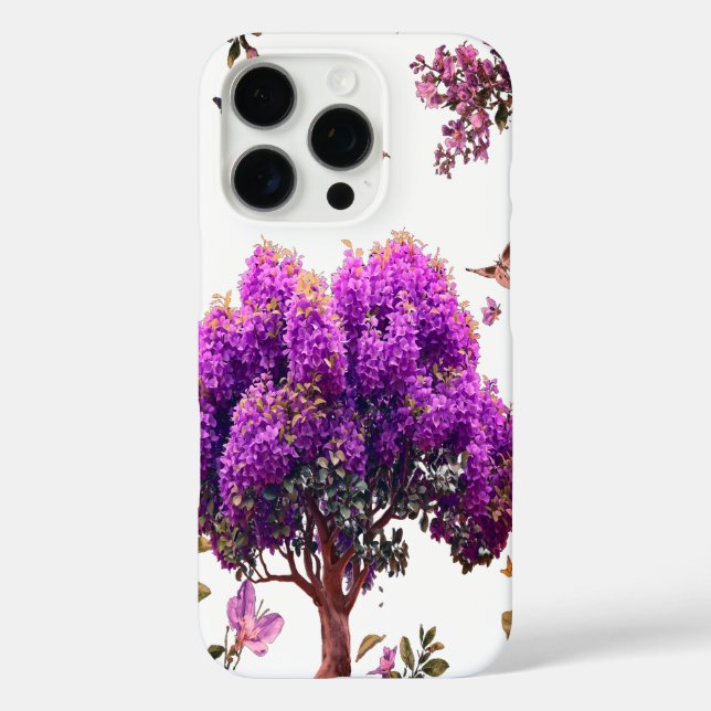 Funda iPhone 16 Pro Estuche para iPhone de árbol de mariposa mínima -  (Reverso )