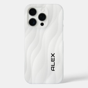 Funda iPhone 16 Pro Estuche para iPhone de onda blanca flotante