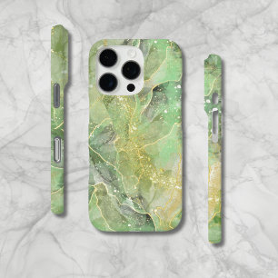 Funda iPhone 16 Pro Estuche para iPhone estilo Agate verde estilo mode