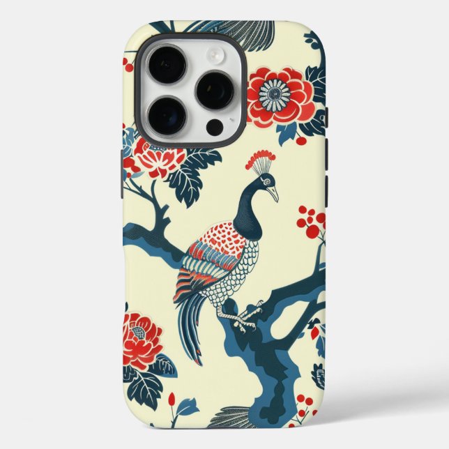 Funda iPhone 16 Pro Estuche para iPhone estilo William Morris floral j (Reverso )