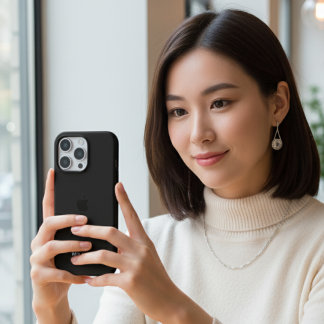 Funda iPhone 16 Pro Estuche para iPhone negro personalizado con Person