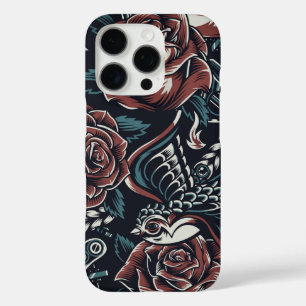 Funda iPhone 16 Pro Estuche para iPhone para rosas y aves