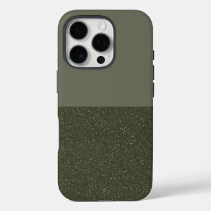 Funda iPhone 16 Pro Estuche para iPhone verde Moss Purpurina inferior