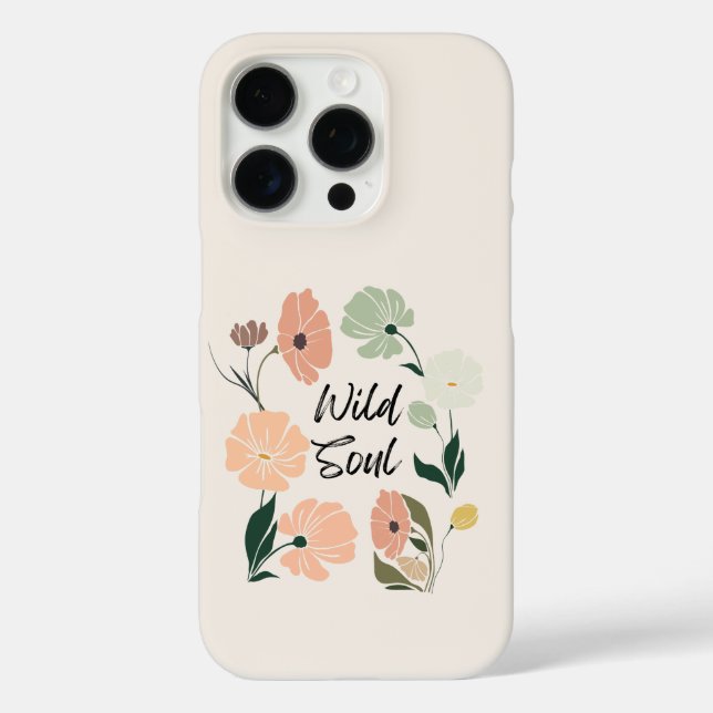 Funda iPhone 16 Pro Estuche para iPhone Wild Soul Modern Wildflowers (Reverso )