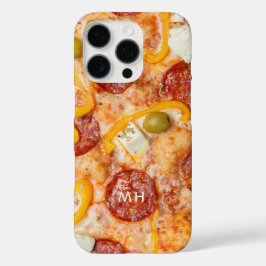 Funda iPhone 16 Pro Estuches de teléfono de PIZZA monograma personaliz