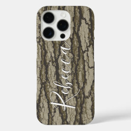 Funda iPhone 16 Pro Etiqueta de nombre personalizado Camuflaje de cort