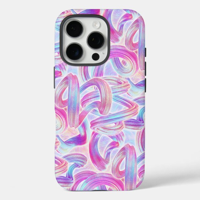Funda iPhone 16 Pro eurobeat holorave - rosa y azul: (Reverso )