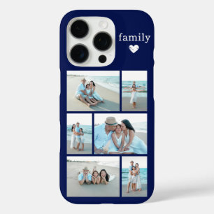 Funda iPhone 16 Pro Familia Moderna 6 Foto Azul Marino